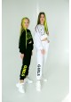 Спортивный костюм белый с коротким свитшотом и надписями